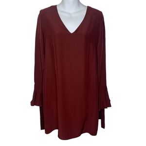 Amanda Uprichard Business Casual V Neck Knee Length Silk Dress Size Small